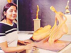 One of the forms on display under Kala Shilpa sculpture exhibition, which opened at the Government College of Art, Sector 10, Chandigarh, on Friday.