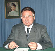 Pakistan President Pervez Musharraf addresses the nation