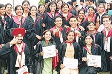 Engineering graduates of Punjab Engineering College are all smiles after the annual convocation of the college in Chandigarh on Saturday.