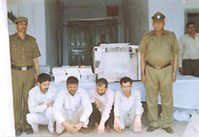 The four members of the gang busted by Jhajjar police.