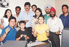 The quarter-finalists of the �Pepsi Banjaa Staraa Yaara Contest� during a training programme with noted music director Atul Sharma. 