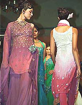 Models wearing Monisha Bajaj's designer collection