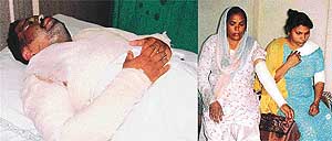The injured Ramesh Kumar, his mother-in-law Surjit Kaur and wife Seema Rani