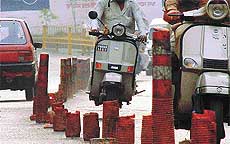 The very purpose of putting up traffic cones is defeated as there are few that are still intact on the roads