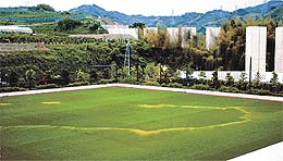 One of the two pitches at the National Training Centre that will be the base camp for the Russian national soccer team