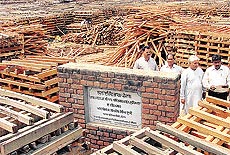 The foundation stone of Ambedkar Bhavan