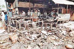 A view of the shops at the Sector 7 rehri market