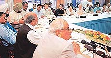 Punjab Governor Lieut-Gen J.F.R. Jacob (retd) presides over a meeting of the Punjab Red Cross in Chandigarh on Friday