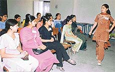 Participants at a workshop on personality grooming 