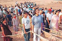 Shramdan � a voluntary effort to desilt the Sukhna Lake