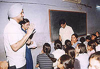 DSP (Vigilance) Mr Rachhpal Singh inquires about the fee-structure of a tuition centre after surprise raid