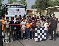 Col Rakesh Mohan flags off a contingent of children