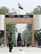 A Pakistani soldier stands guard