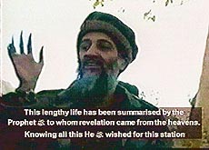 Footage from a video obtained by Reuters shows a man identified as Osama bin Laden speaking into a camera