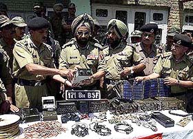 Border Security Force (BSF) officer displaying high sophisticated communication network system