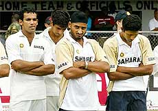 Indian players Zaheer Khan, Ashish Nehra, Harbhjan Singh and Wasim Jaffer