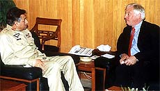 Pakistan President General Pervez Musharraf meets with European Union Commissioner for External Affairs