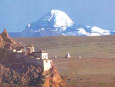 The snow-clad Mount Kailash.