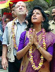 India's famous Kathak dancer Shovana Narayan and her husband