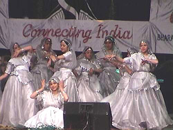 Students of Tarahal school perform at the International Summer Festival, which was inaugurated by Dr Surajbhan in Shimla on Monday. 