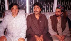 Former APHC chairman Mirwaiz Umar Farooq with Bilal lone and Sajjad Lone, the new chairman of the APHC
