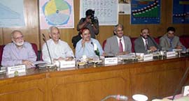 Pakistani delegation led by Sheraz Jamil Memon, Pak Commissioner for Indus Water Treaty, during a meeting in New Delhi 