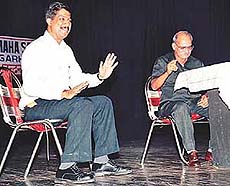 A play being staged on the occasion of the annual function of the Himachal Mahasabha in Tagore Theatre, Chandigarh, on Saturday.
