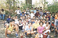 The scouts and guides of Vishwa Bharati 
