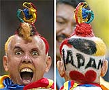 Colombian supporter "El Cole" appears in this combination photograph