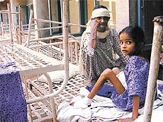 An eight-year-old girl from Dhanansu village