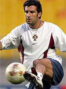 Portugal's Luis Figo trains in Suwon