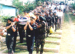 The mortal remains of Capt. Badal Singh Sikarwar