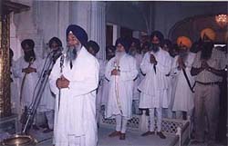 The Jathedar of Akal Takht, Mr Joginder Singh Vedanti, during ardas