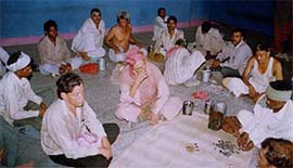 Leprosy patients count the money