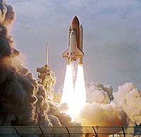The space shuttle Endeavour lifts off on mission
