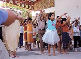 Wanna dance: Schoolchildren during the dance training session at Bal Bhavan in the Capital.