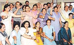 Parents of kids participating in a theatre workshop at Sant Namdev Bhavan in Sector 21 on Sunday. 