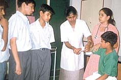 A first-aid workshop being held at the Amity International, Manesar.