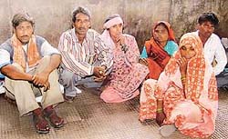 Prem Kumar, Kalu Ram, Bebi Devi and other relatives of Lakshmi Devi at the GMCH, Sector 32, on Monday.