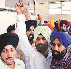 Denied entry to the meeting hall