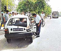 One of the three cars which were involved 