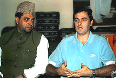 Union Minister of State for External Affairs Omar Abdullah with BJP leader