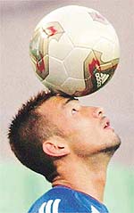 Japan's Hidetoshi Nakata trains in Osaka