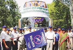 Dr Rameshwar Chander, Director, Health Services, flags off an anti-malaria drive