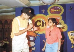 A wannabe VJ auditioning at the Nickelodeon Chhota VJ hunt at Hotel Park