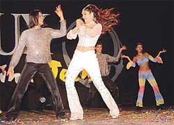 Bollywood superstar Raveena Tandon performs at a musical night