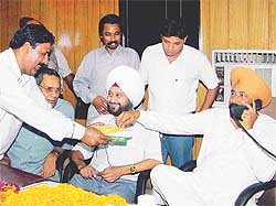 Mayor Nahar Singh Gill attends to official calls, besides accepting the best wishes