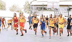Players of the Sikh Regiment Centre at a training-cum-conditioning camp 