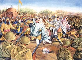 �Sacrifice on Brave Mother� from Sikh Heritage in Painting based on Punjab & Sind Bank collections