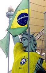 A replica of the Statue of Liberty